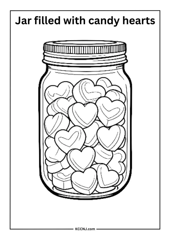 Jar Filled with Candy Hearts