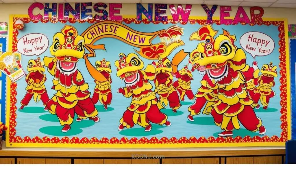 Lion dance bulletin board