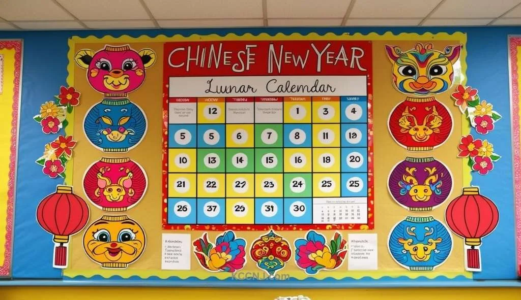 Lunar Calendar on classroom board