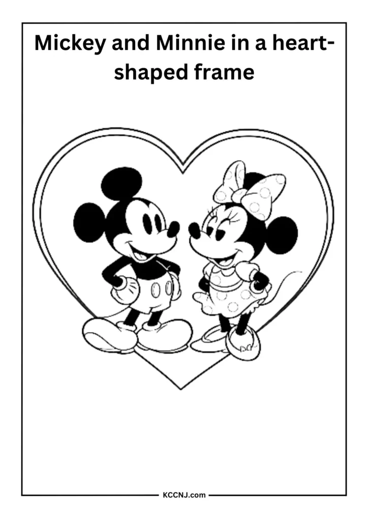 Mickey and Minnie in a Heart-shaped Frame