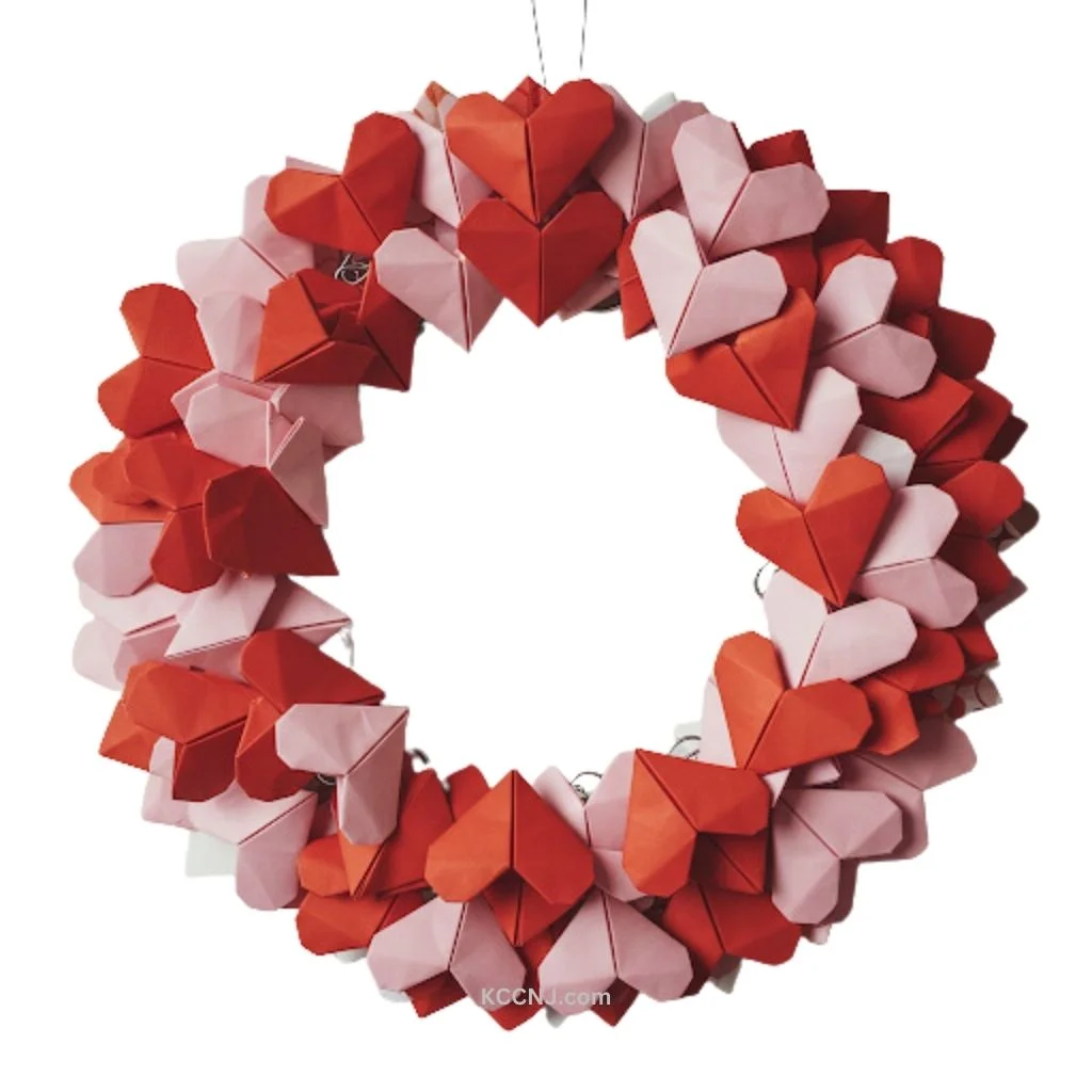 Origami Heart Wreath