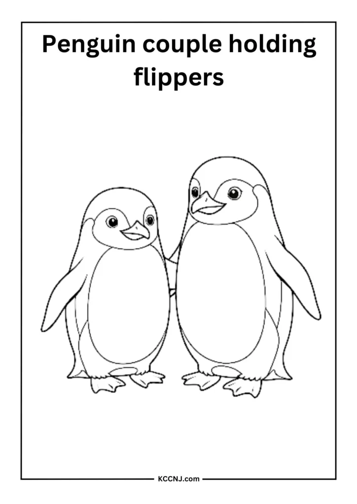 Penguin Couple Holding Flippers