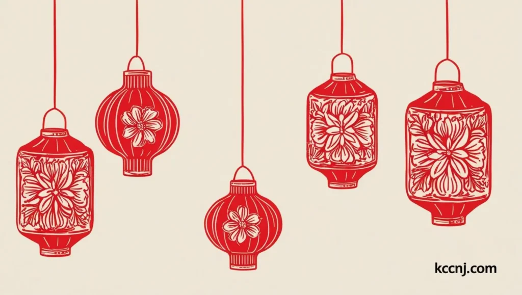 Red lanterns with intricate designs