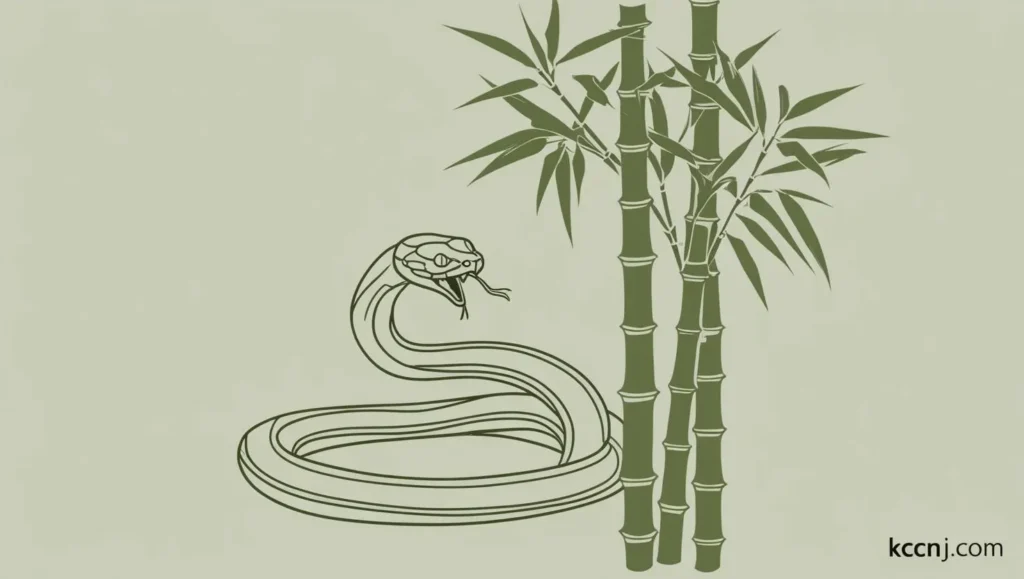 Snake and bamboo scene