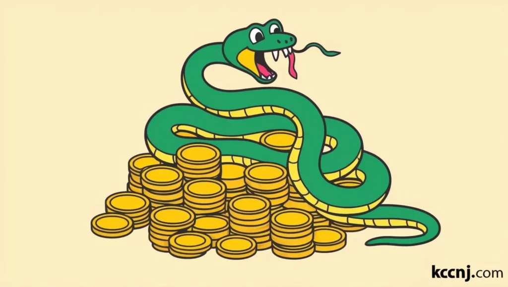 Snake with Chinese coins