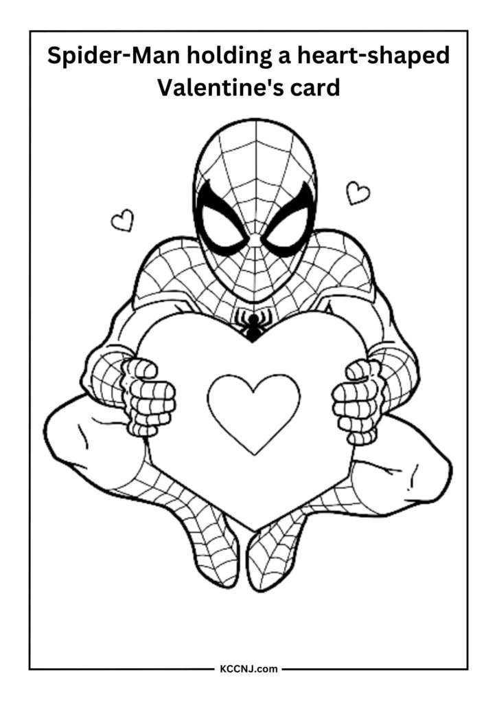 Spider-Man Holding a Heart-shaped Valentine's Card