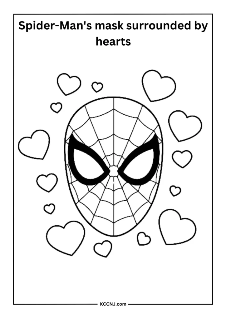 Spider-Man's Mask Surrounded by Hearts