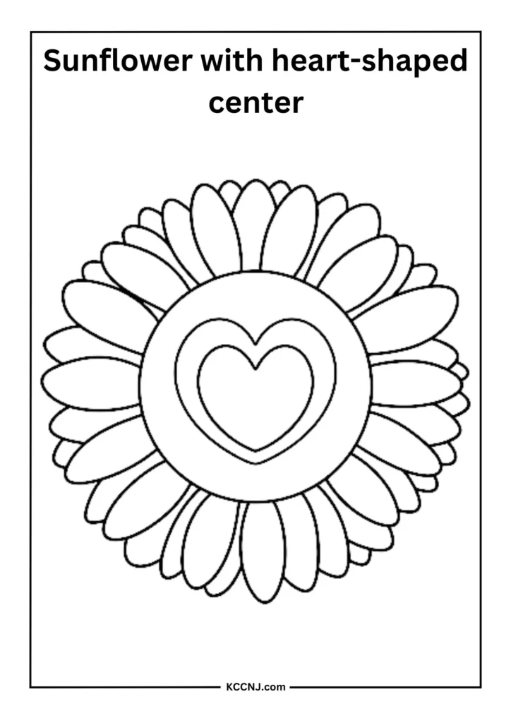 Sunflower with Heart-shaped Center