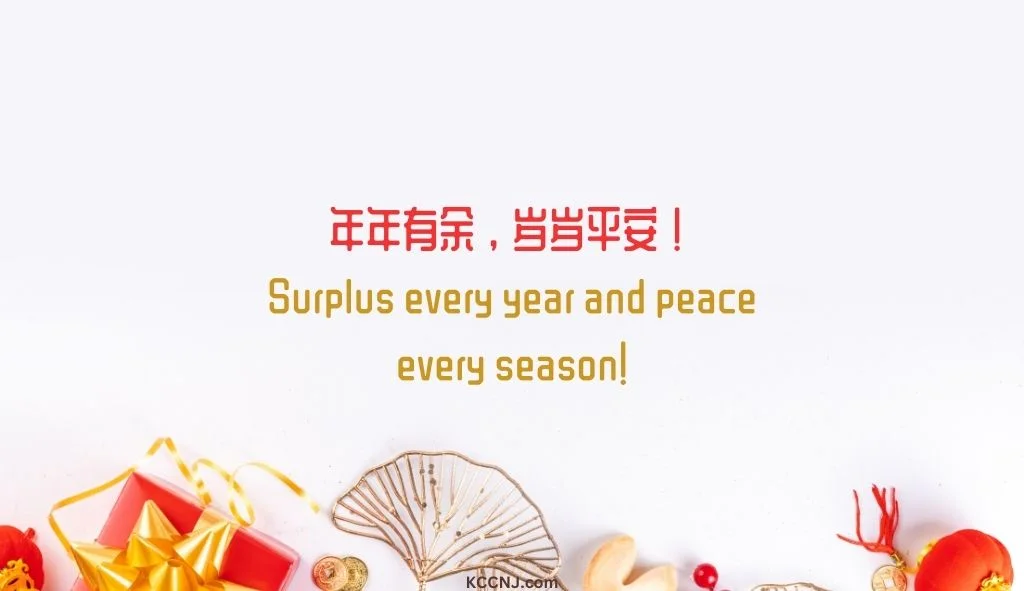 Surplus every year and peace every season chinese near wish