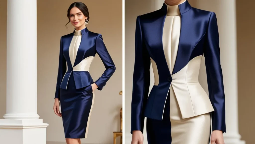 Two-Piece Dress Suit with a Pencil Skirt