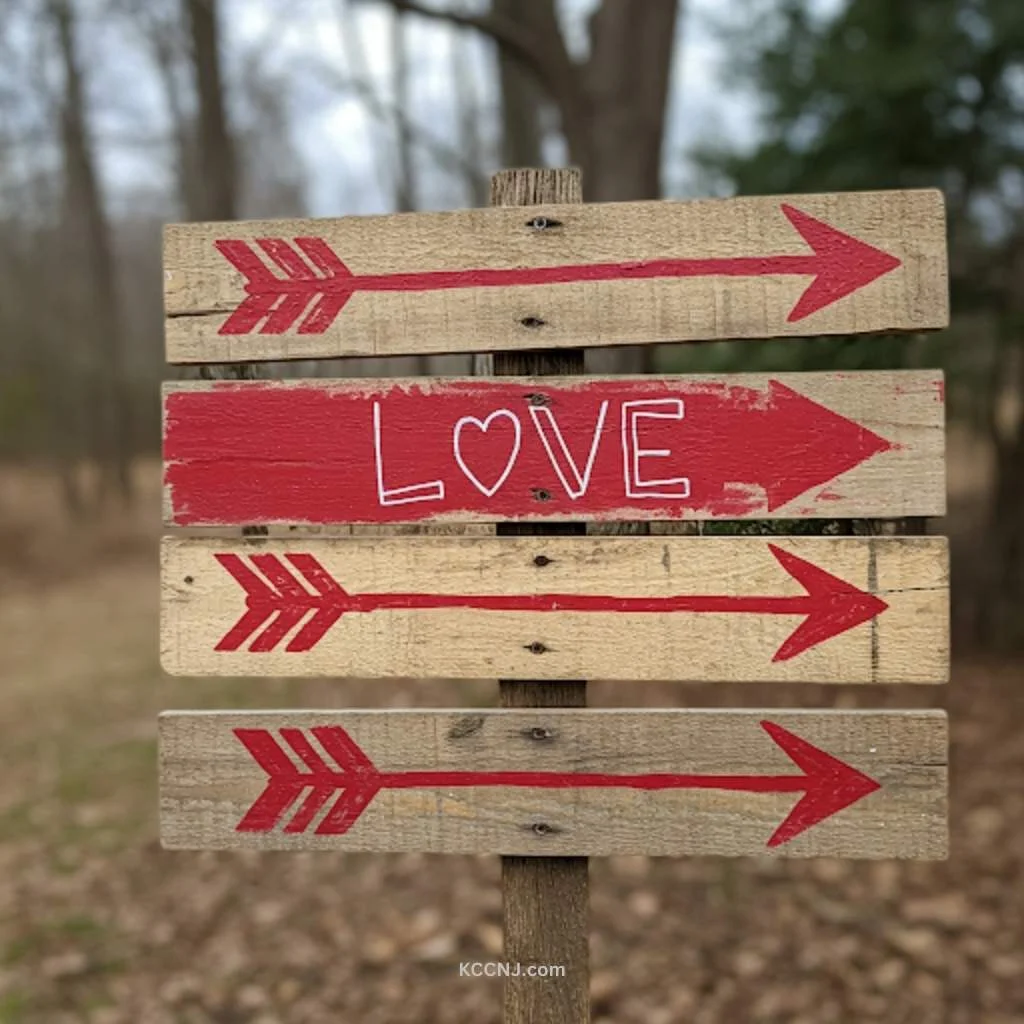 Valentine Wooden Pallet Trail Sign