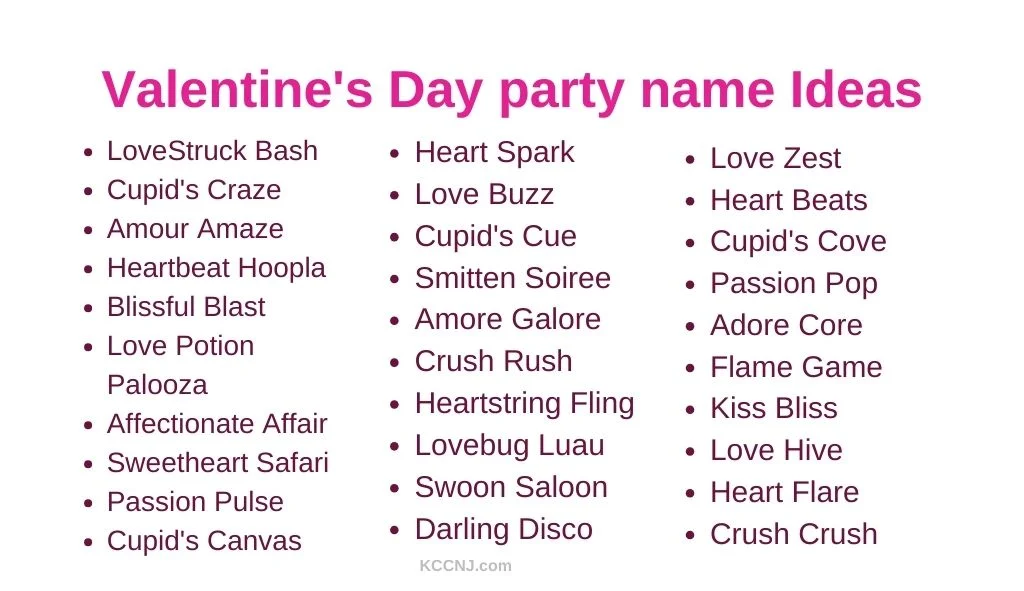 Valentine's Day party name ideas