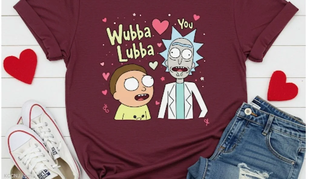 Wubba Lubba Love You Rick and Morty themed tee