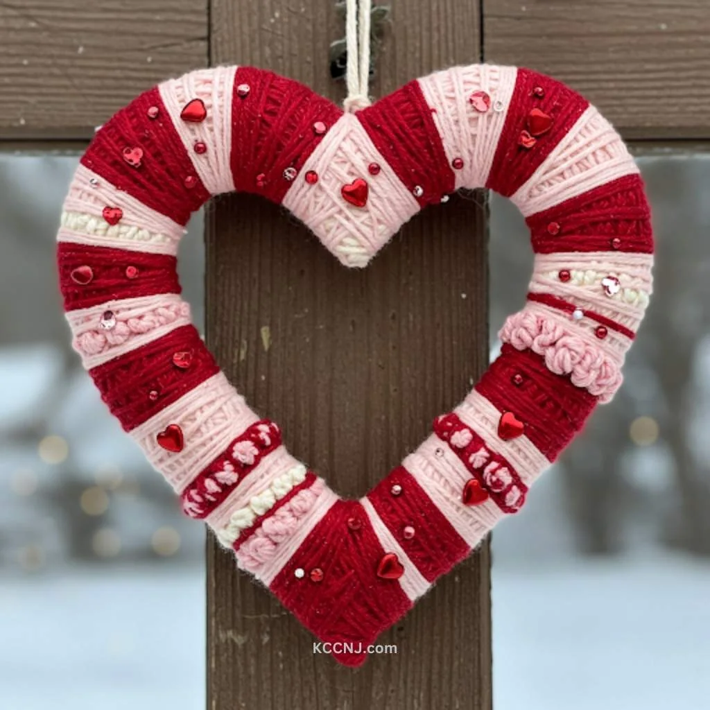 Yarn-Wrapped Heart Wreath