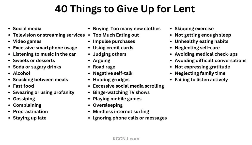 40 Things to Give Up for Lent