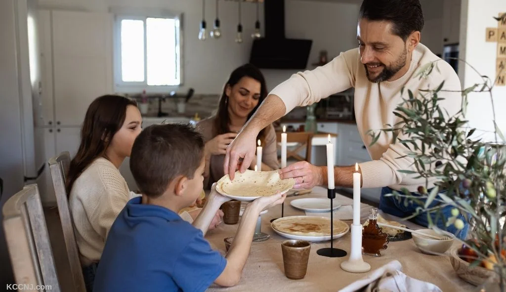 A French Family Eating Crepes for Candlemas