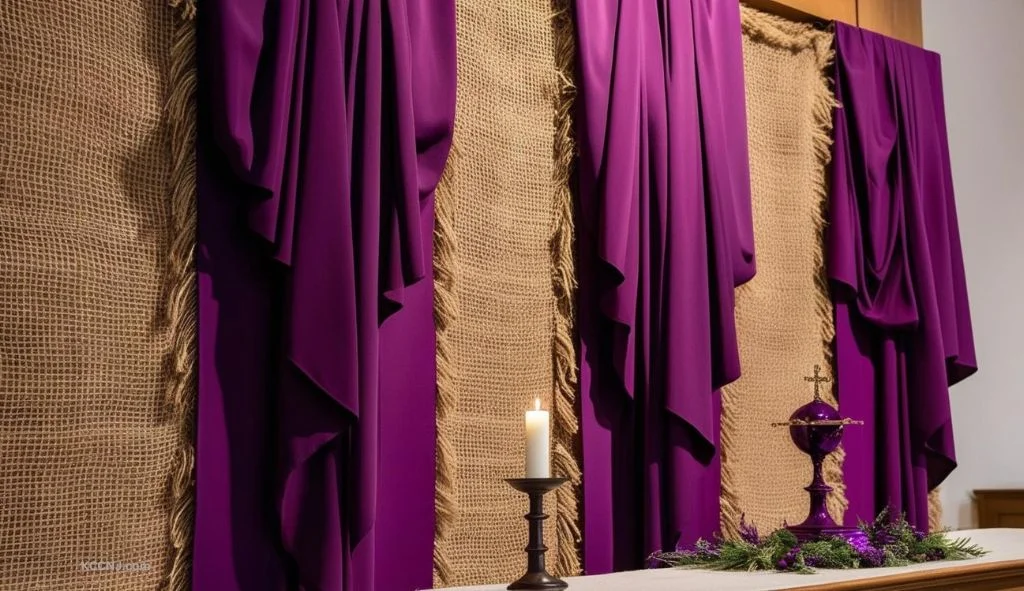 Burlap and Purple Fabric Combinations