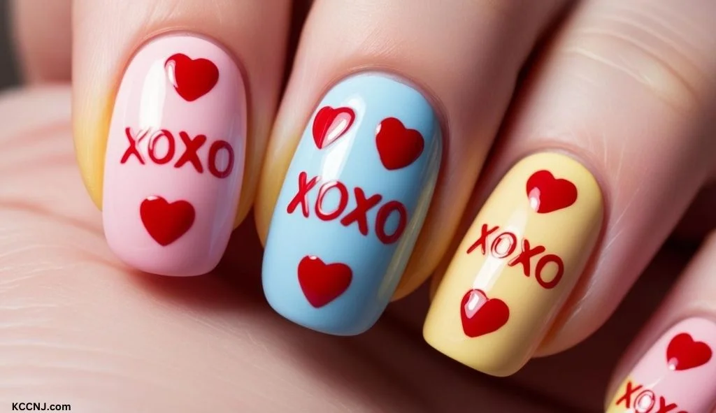 Candy Heart Nails