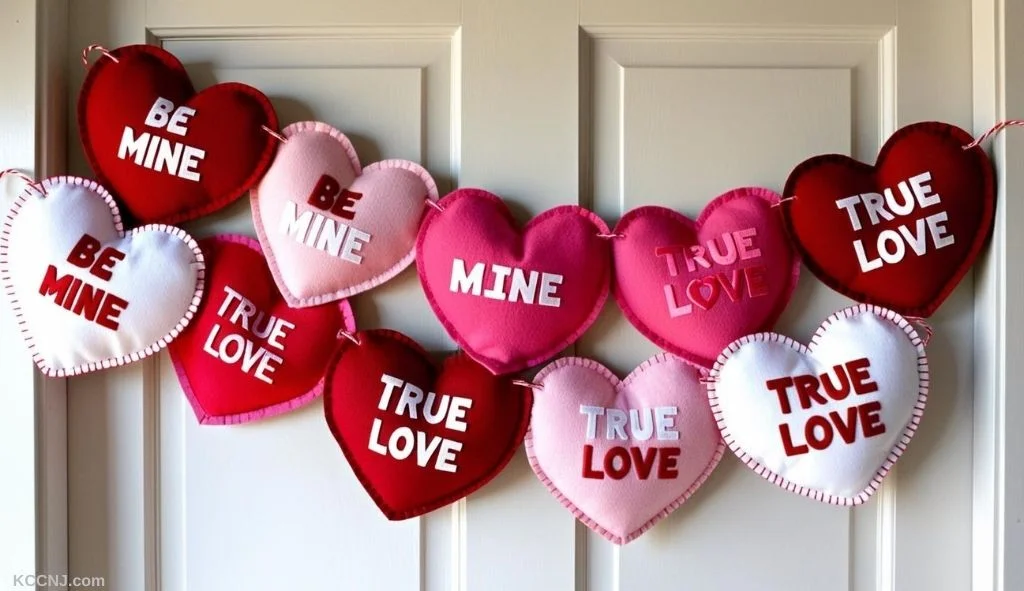 Conversation Heart Banner on door