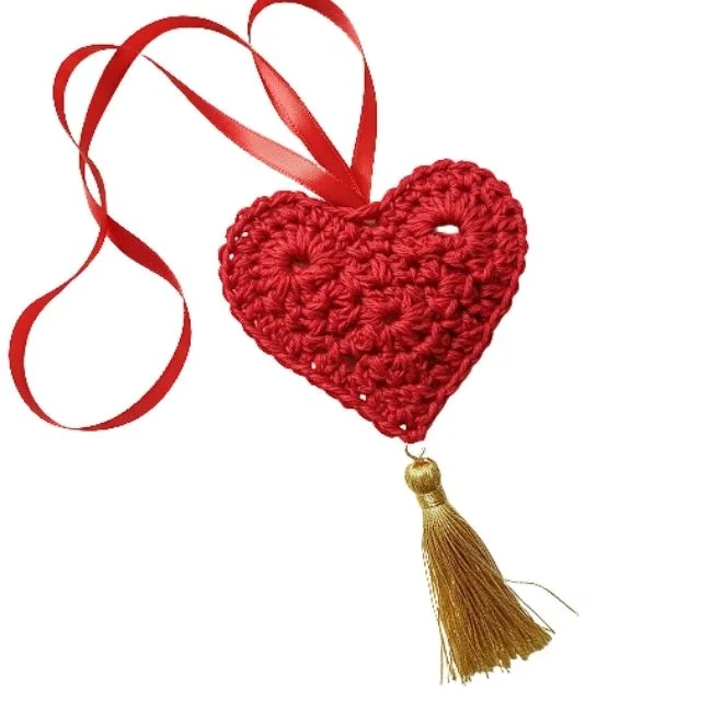 Crochet Heart Bookmark