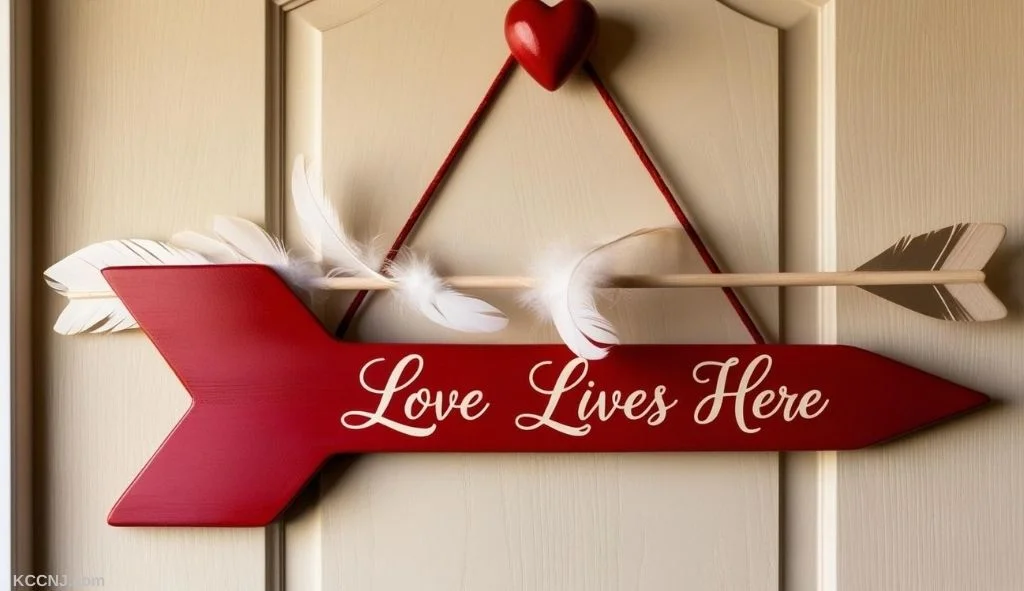 Cupid's Arrow Sign for door