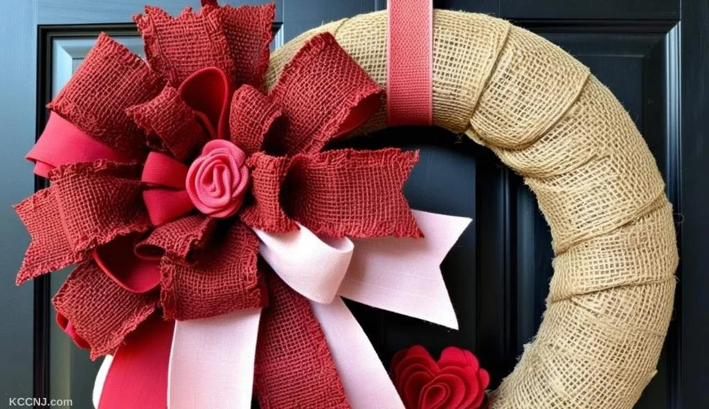 Door Burlap Heart Wreath valentine hanger