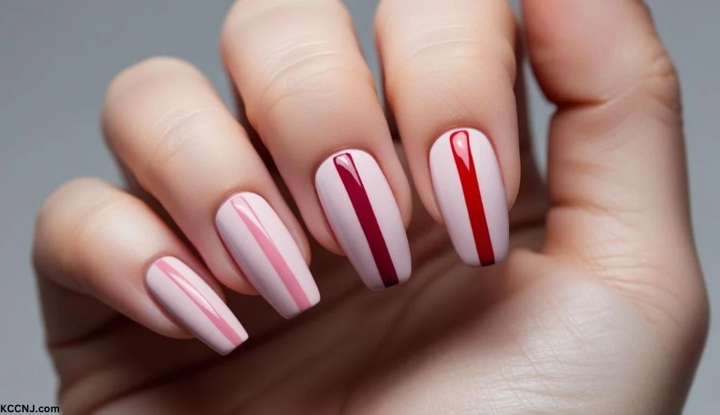 Double French valentine nails