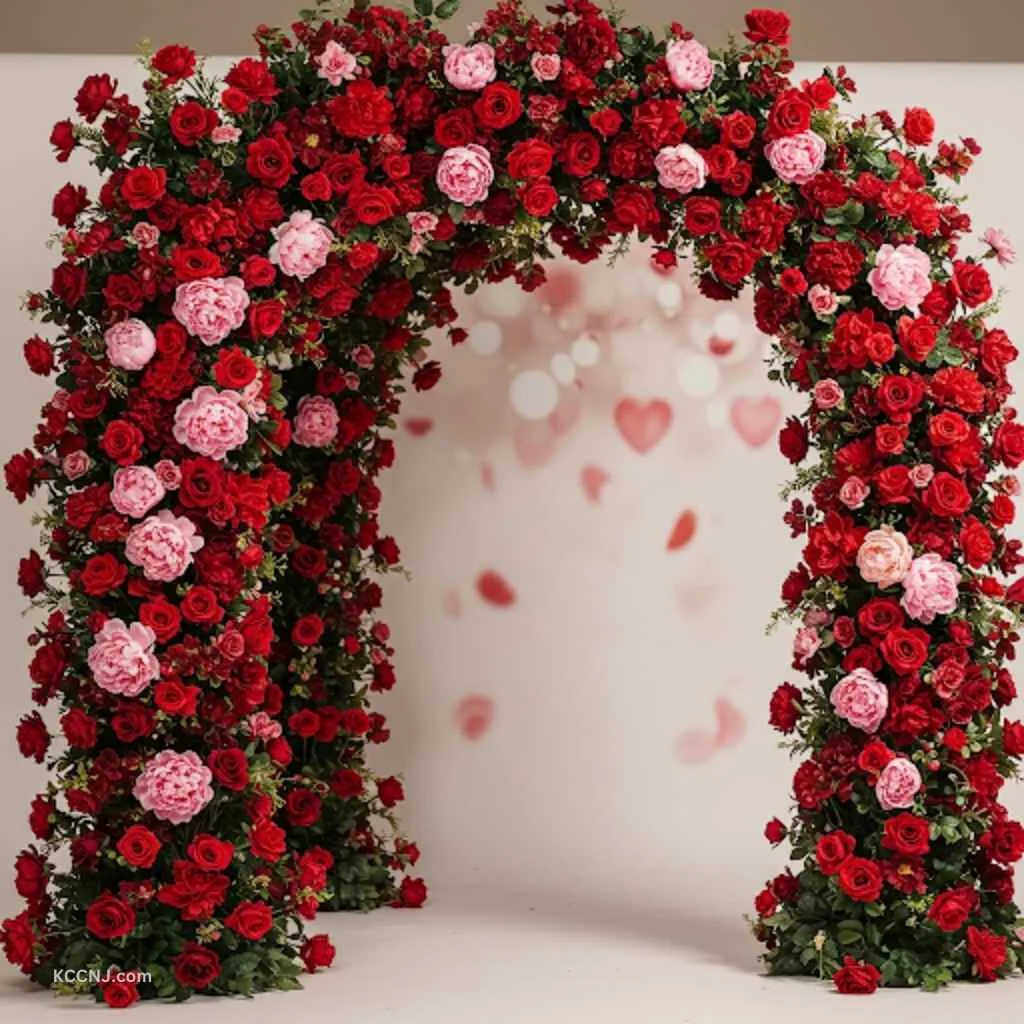 Floral Arch valentine backdrop