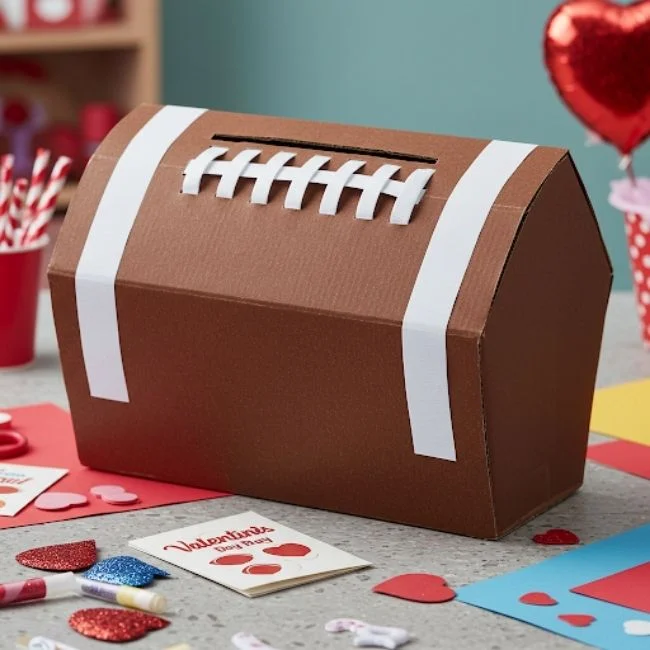 Football-Shaped Valentine Box