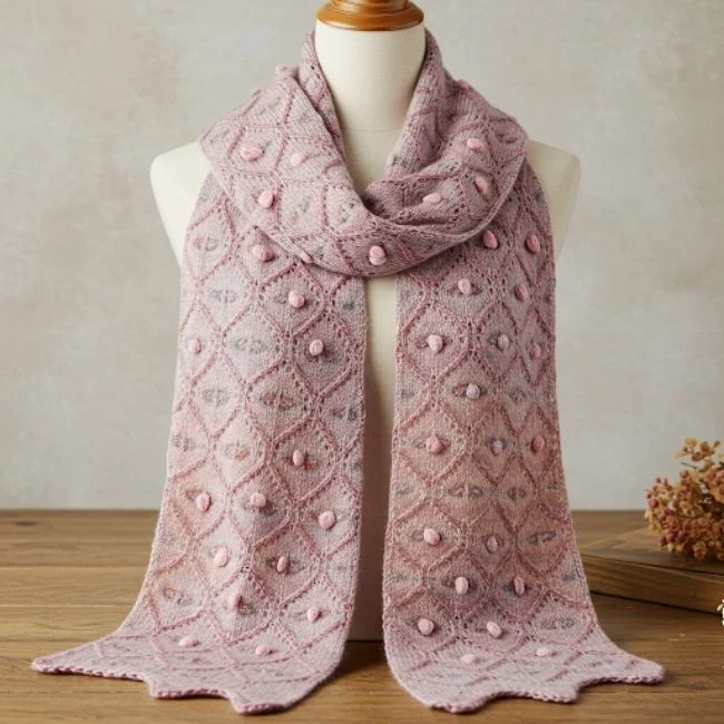 Heart-Patterned Scarf