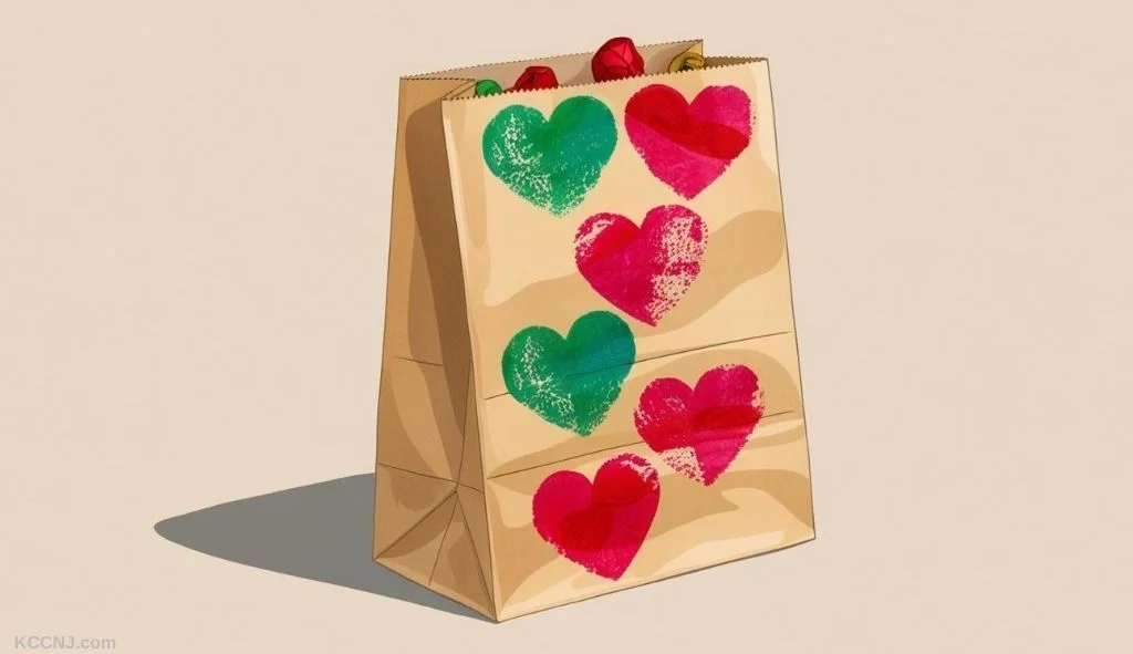 Heart-Stamped Paper Bag