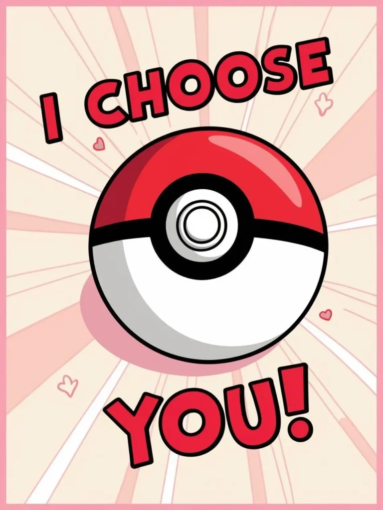 I choose you_ with a Pokéball for Pokémon enthusiasts