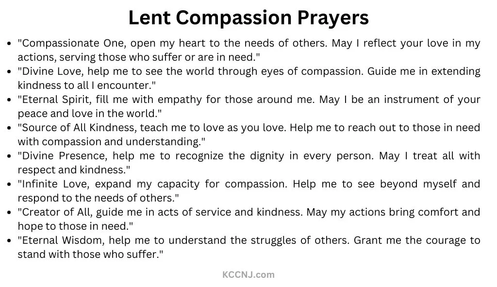 Lent Compassion Prayers