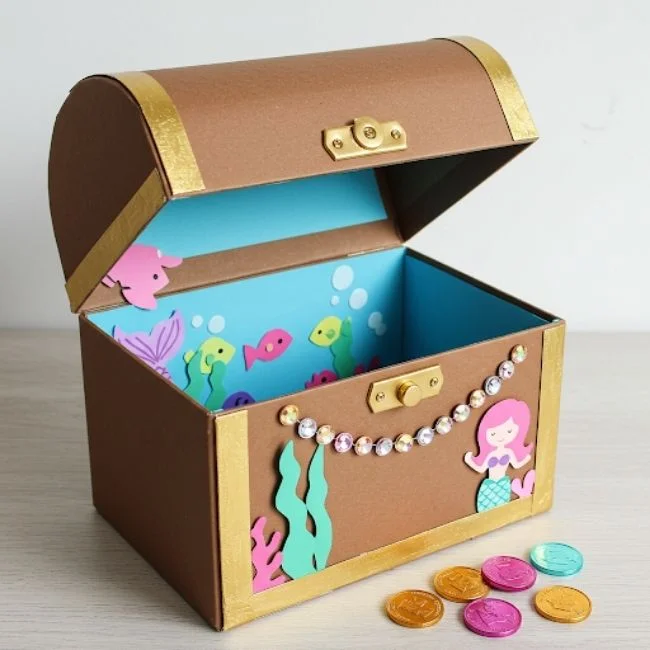 Mermaid Treasure Chest Valentine Box