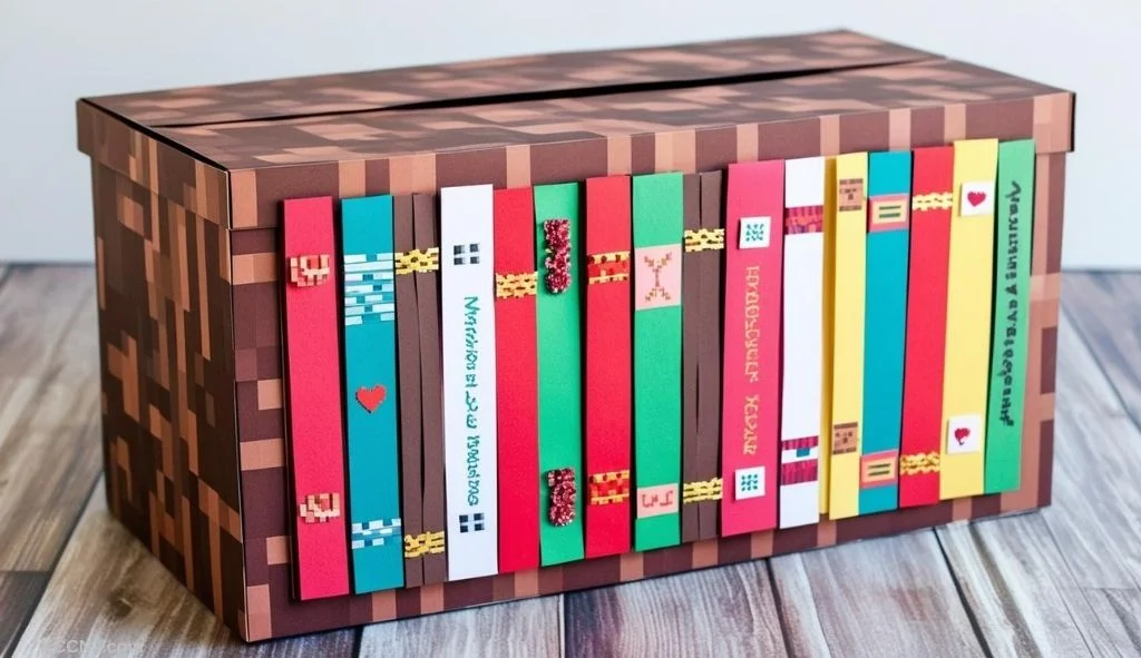 Minecraft Bookshelf Valentines Box