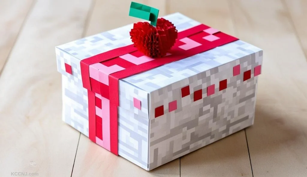 Minecraft Cake valentine's day box