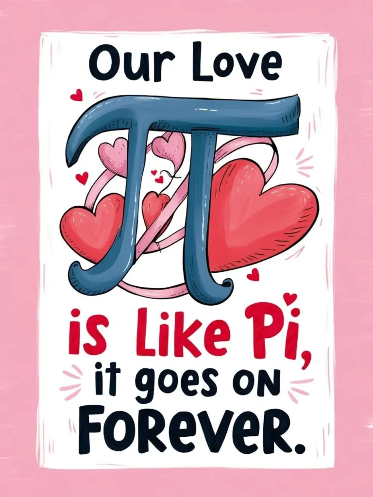 Our love is like pi, it goes on forever_ featuring the pi symbol