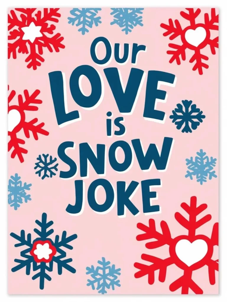 Our love is snow joke_ featuring snowflakes