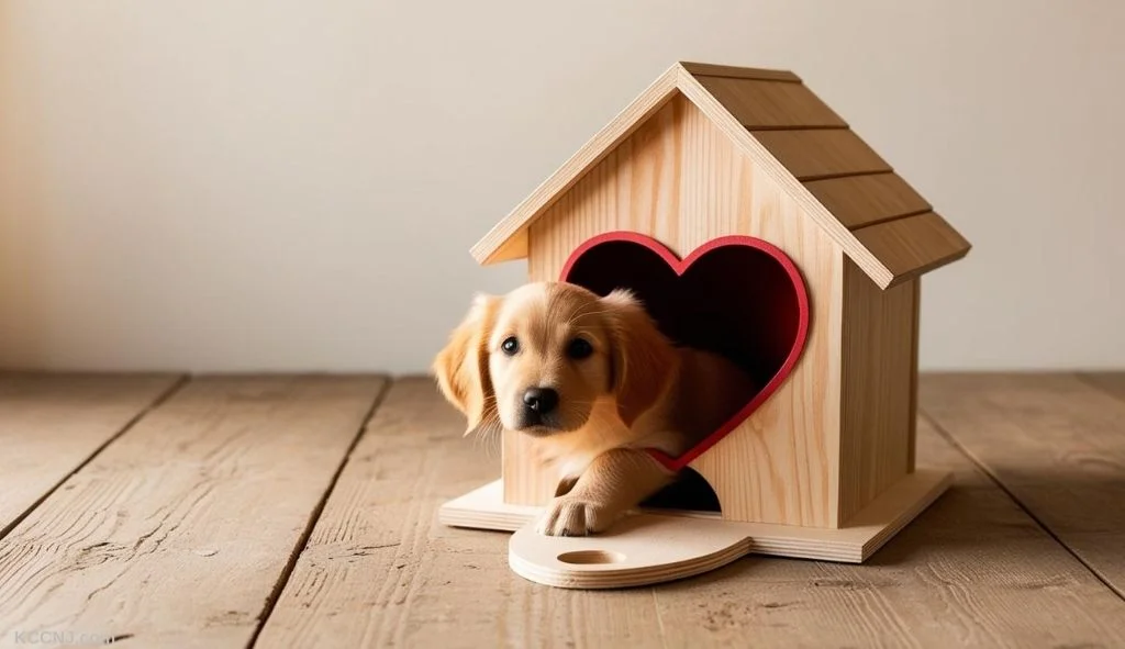 Puppy in a Doghouse Box