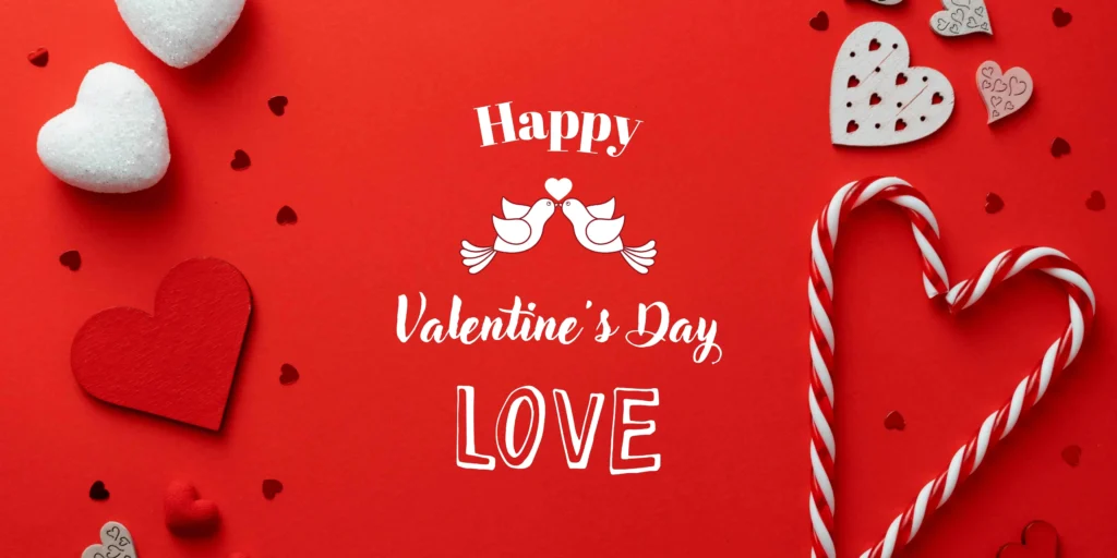 Sweet and Traditional Valentine's Banner with Candy Canes