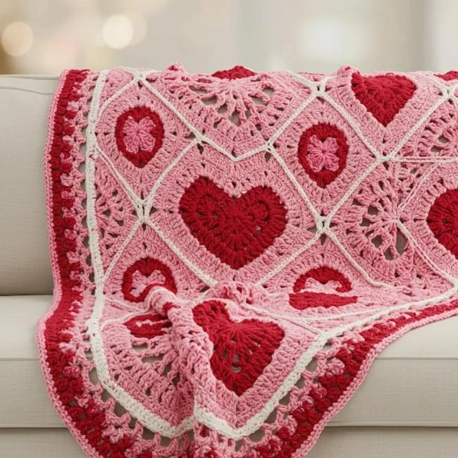 Valentine's Day Blanket Crochet