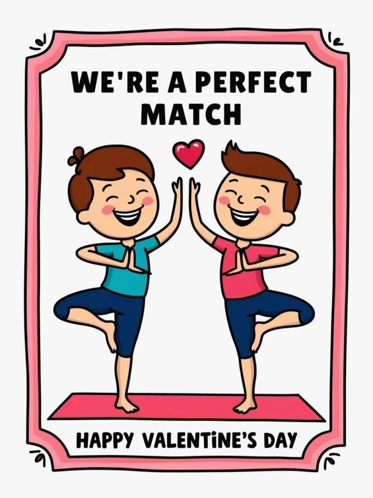 We're a perfect match_ featuring yoga poses