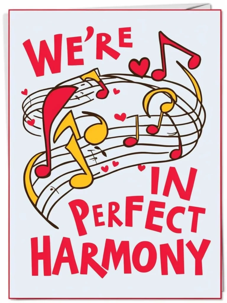 We're in perfect harmony_ featuring musical notes