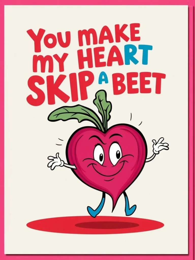 You make my heart skip a beet_ with a punny twist on _beat