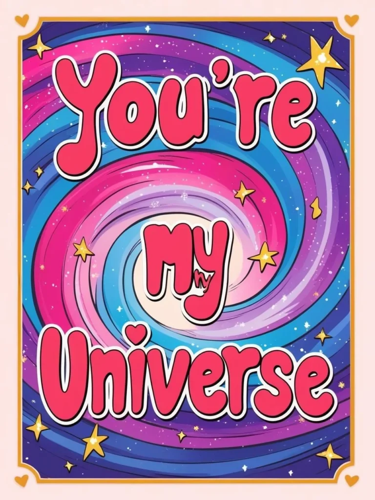 You're my universe_ with a galaxy illustration