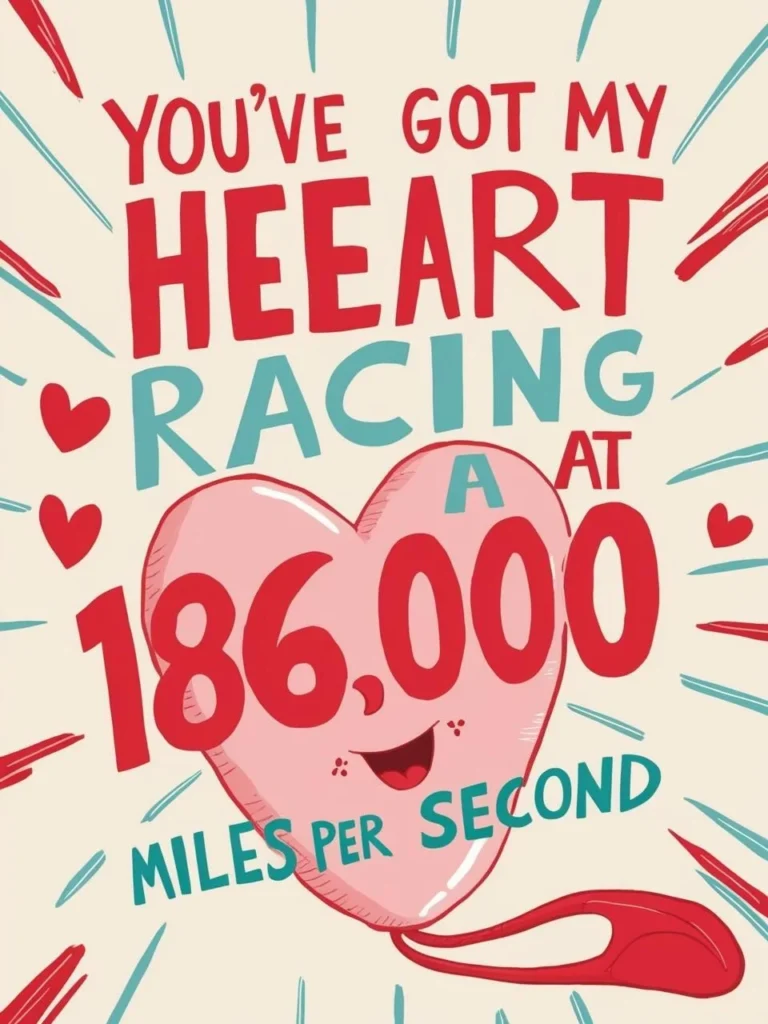 You've got my heart racing at 186,000 miles per second_ (the speed of light)