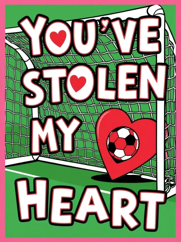 You've stolen my heart_ featuring a soccer goal