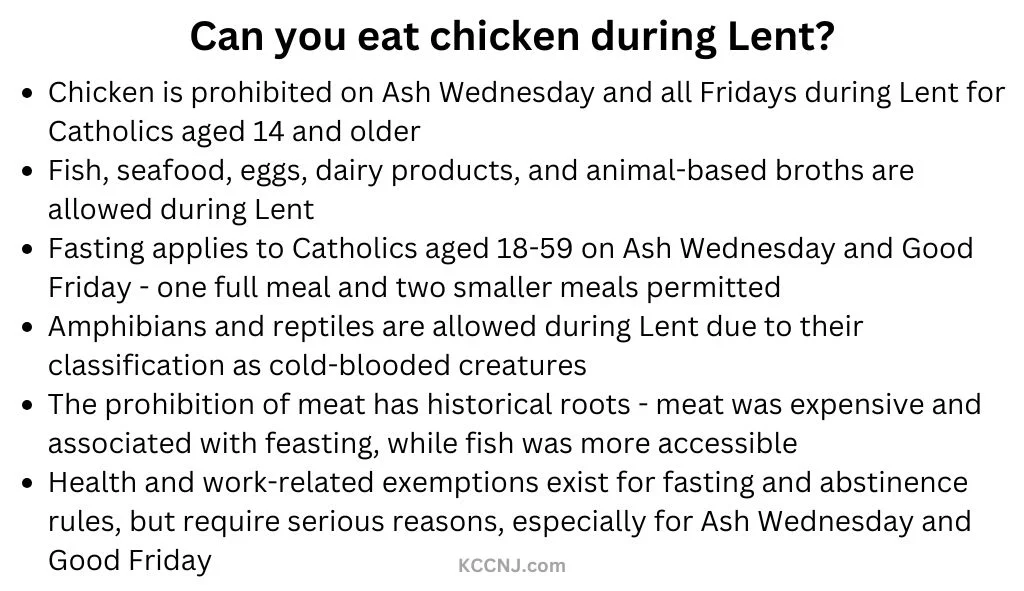 can you eat chicken during lent