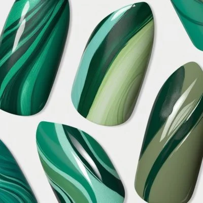 Green Swirl Nail Designs