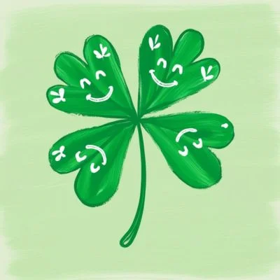 Handprint Four-Leaf Clover